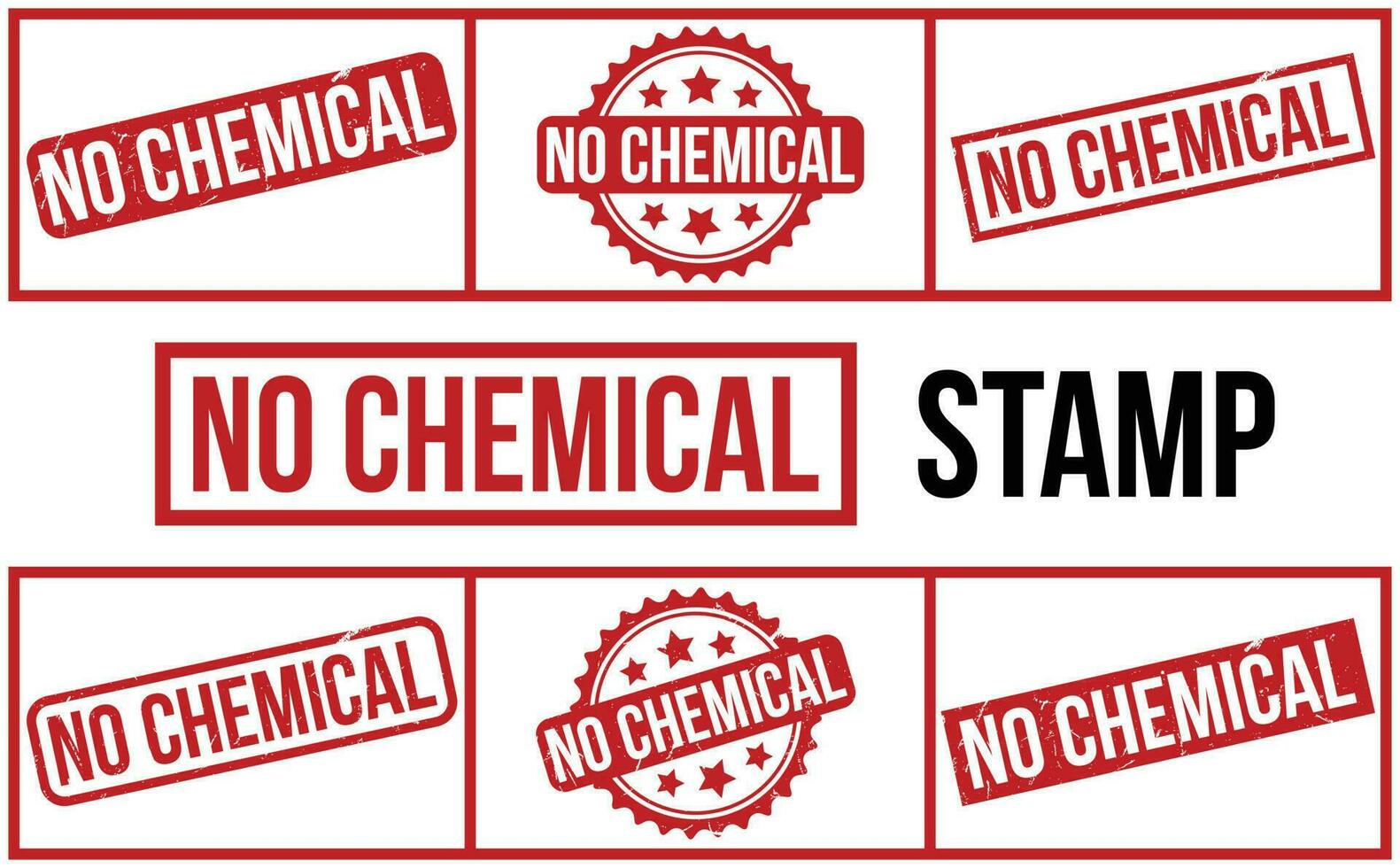 No Chemical rubber grunge stamp set vector