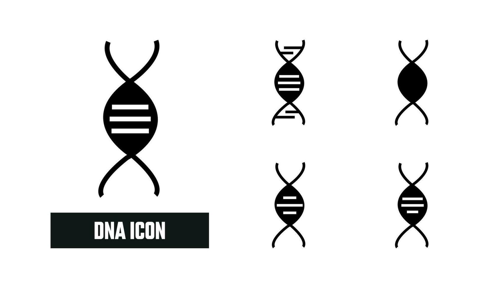 Dna Fill Icon Symbol Vector. Black Glyph Dna Icon vector