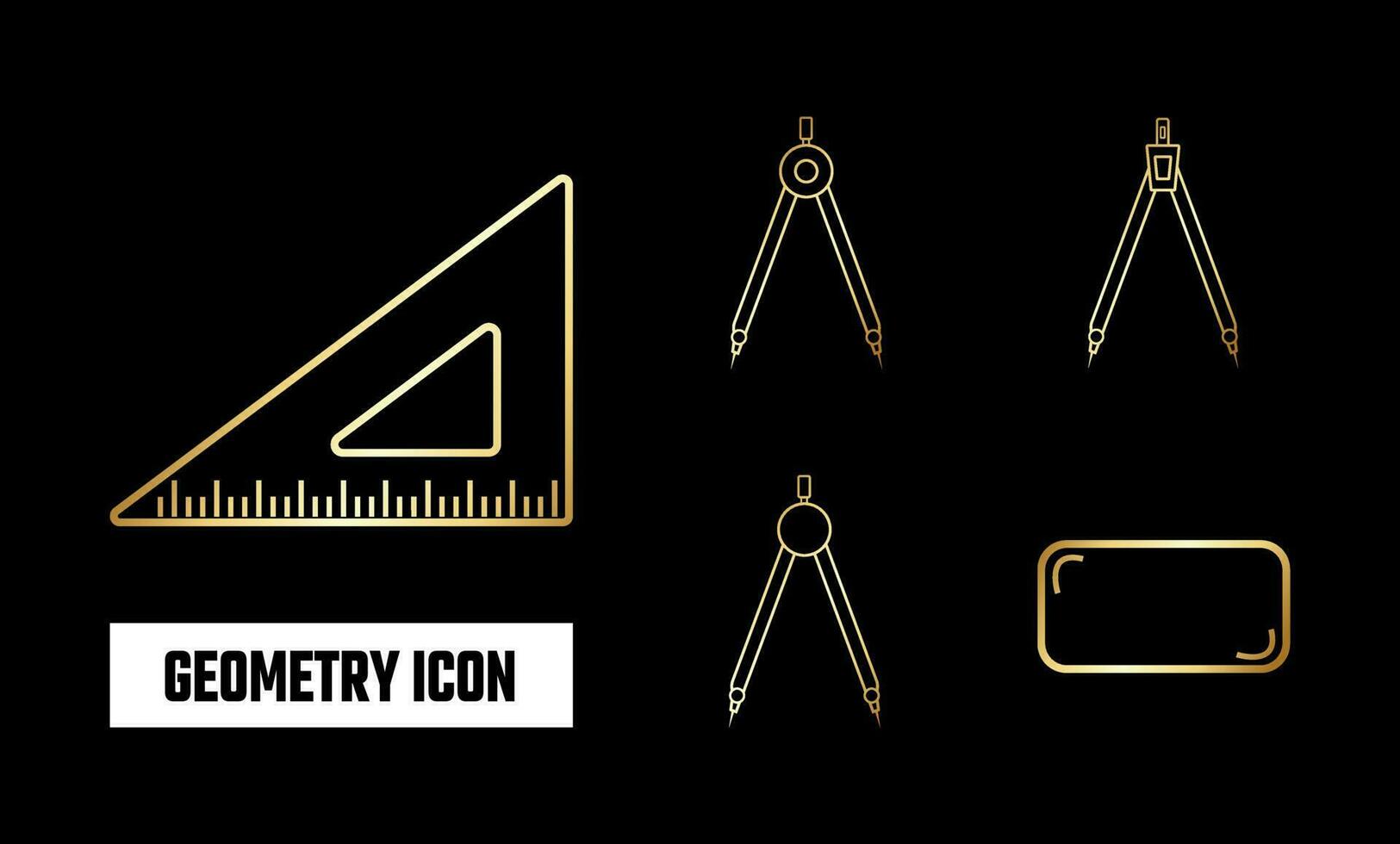 Golden Geometry Icon Vector Illustration