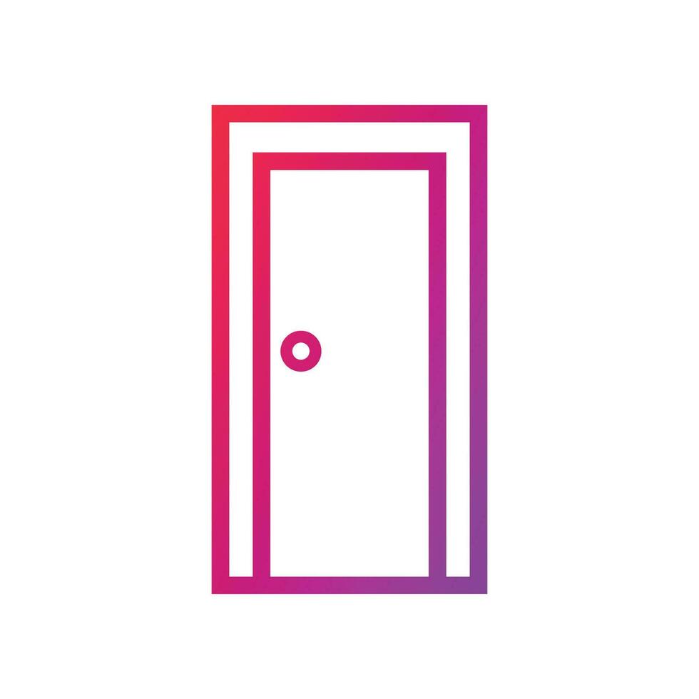 Door Gradient Icon Vector Illustration