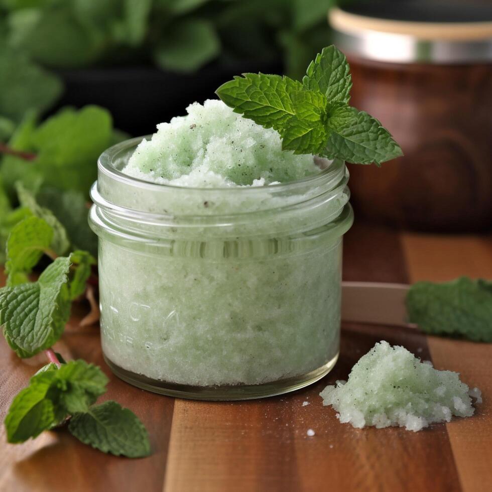 photo of Refreshing peppermint foot scrub