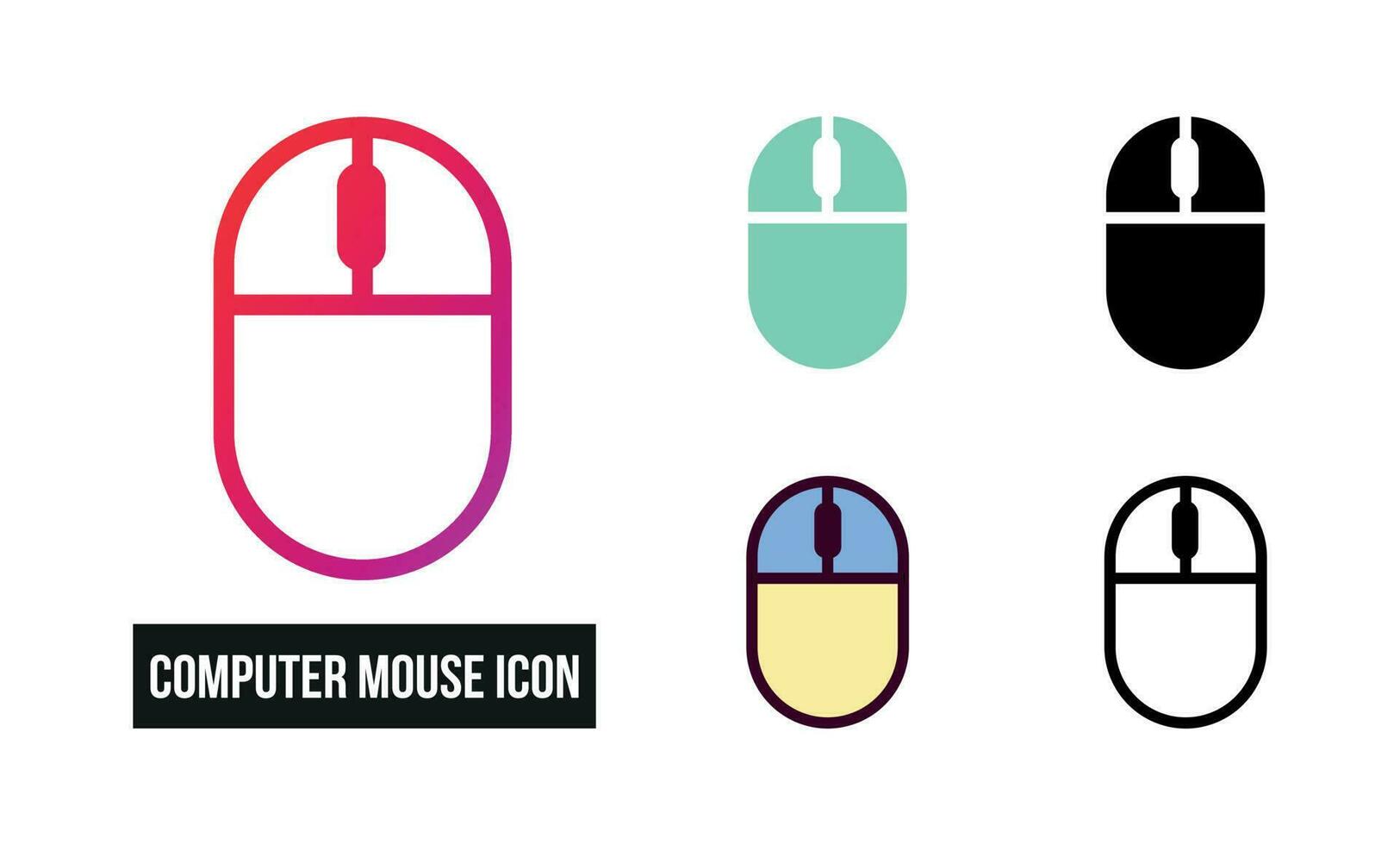 Computer Mouse Icon Set Vector Illustration