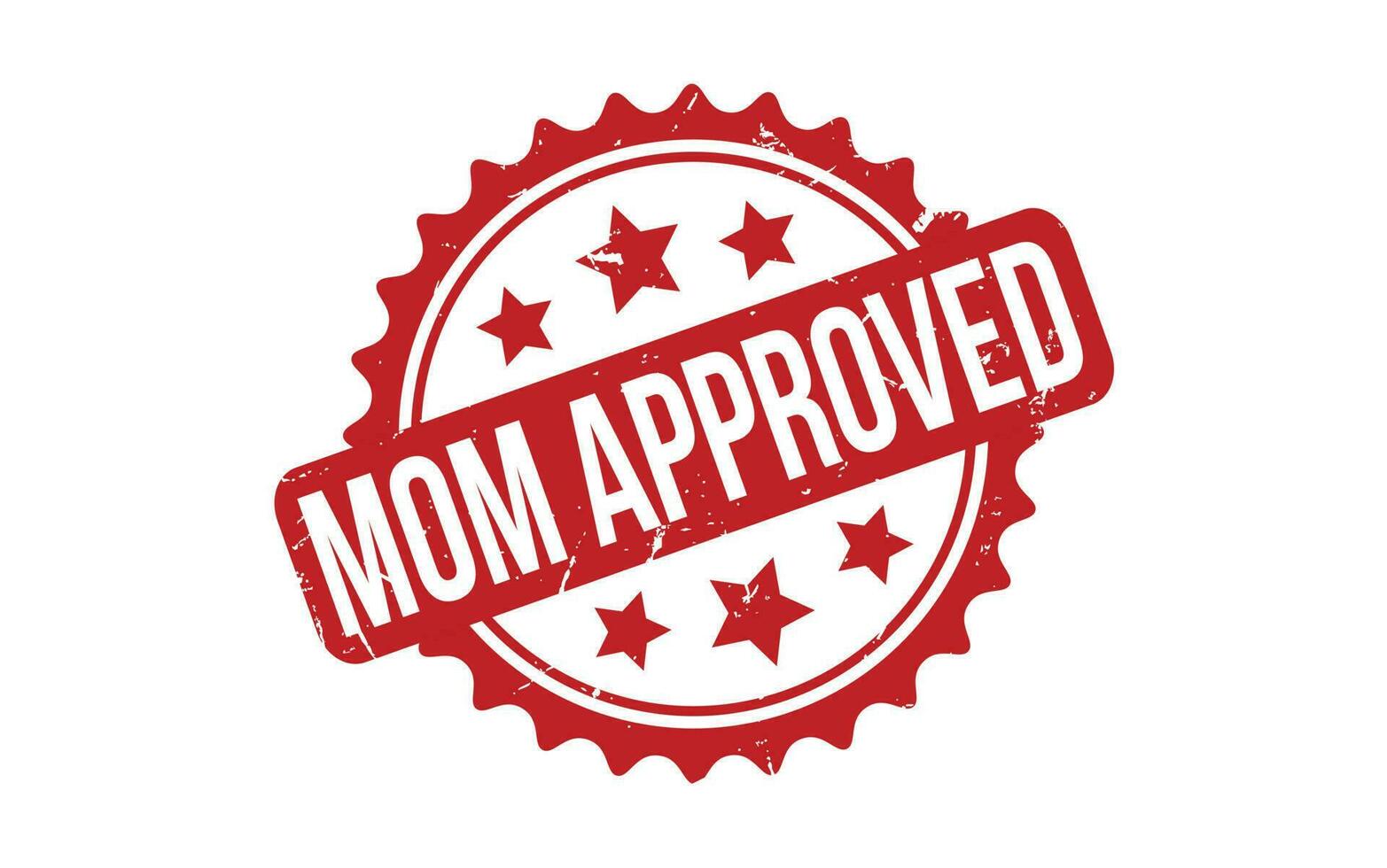 Red Mom Approved Rubber Stamp Seal Vector