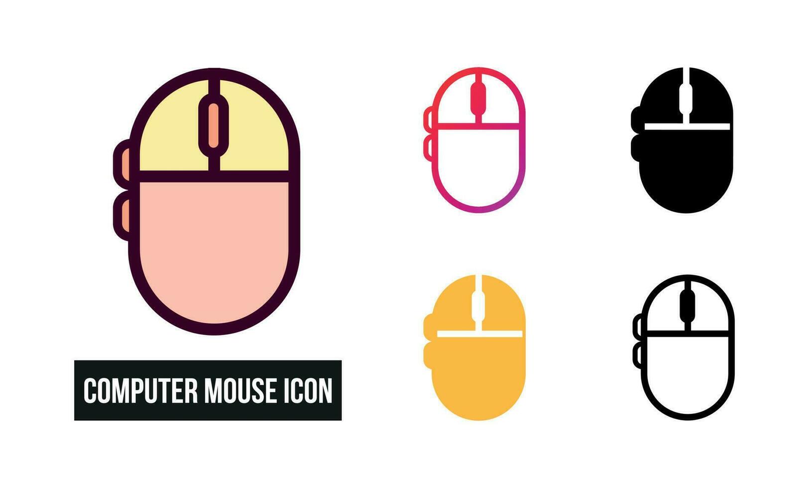 Computer Mouse Icon Set Vector Illustration