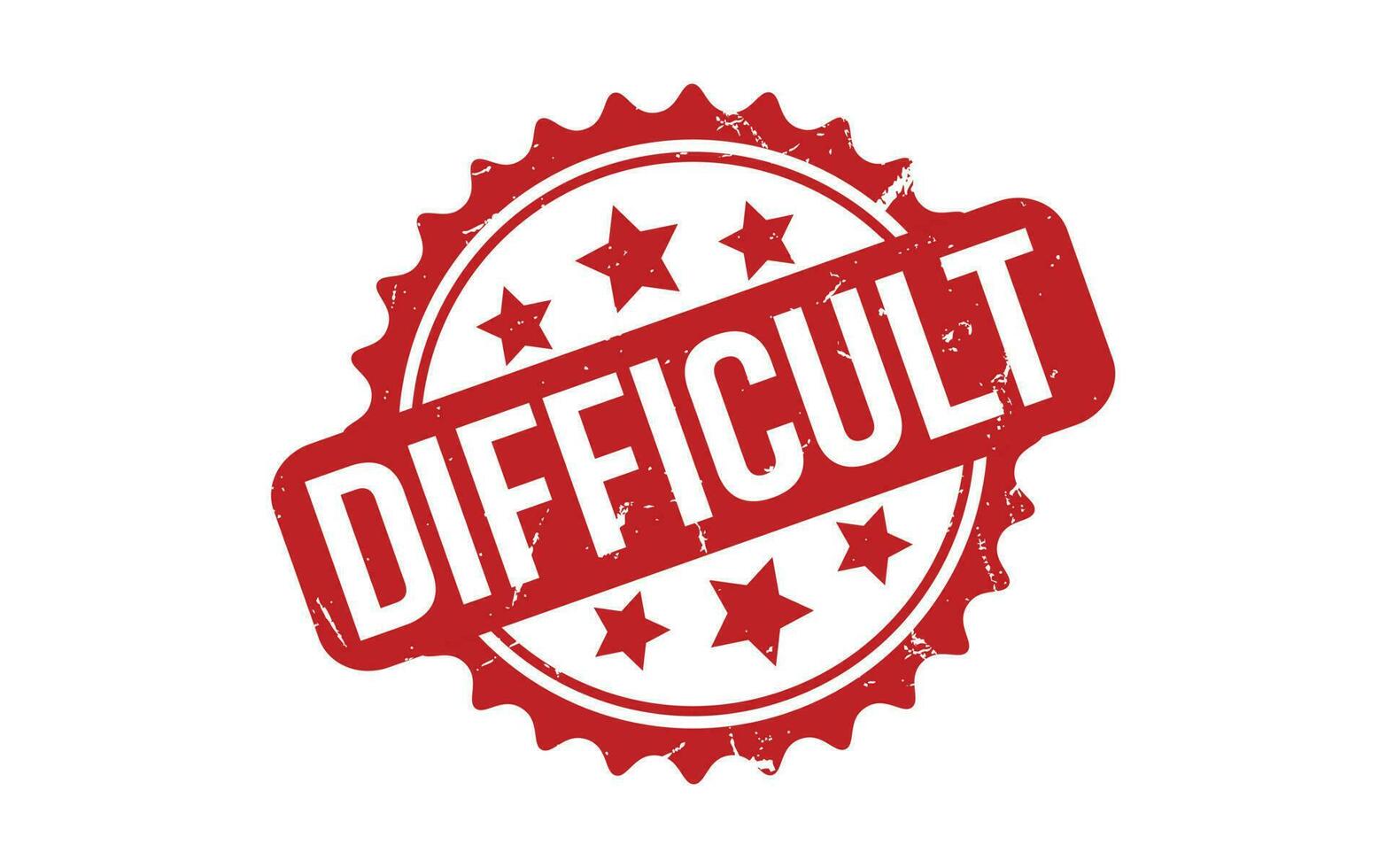 Red Difficult Rubber Stamp Seal Vector