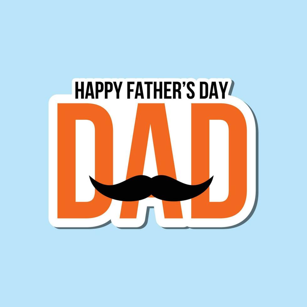 Happy Father's Day Sticker Design Template vector