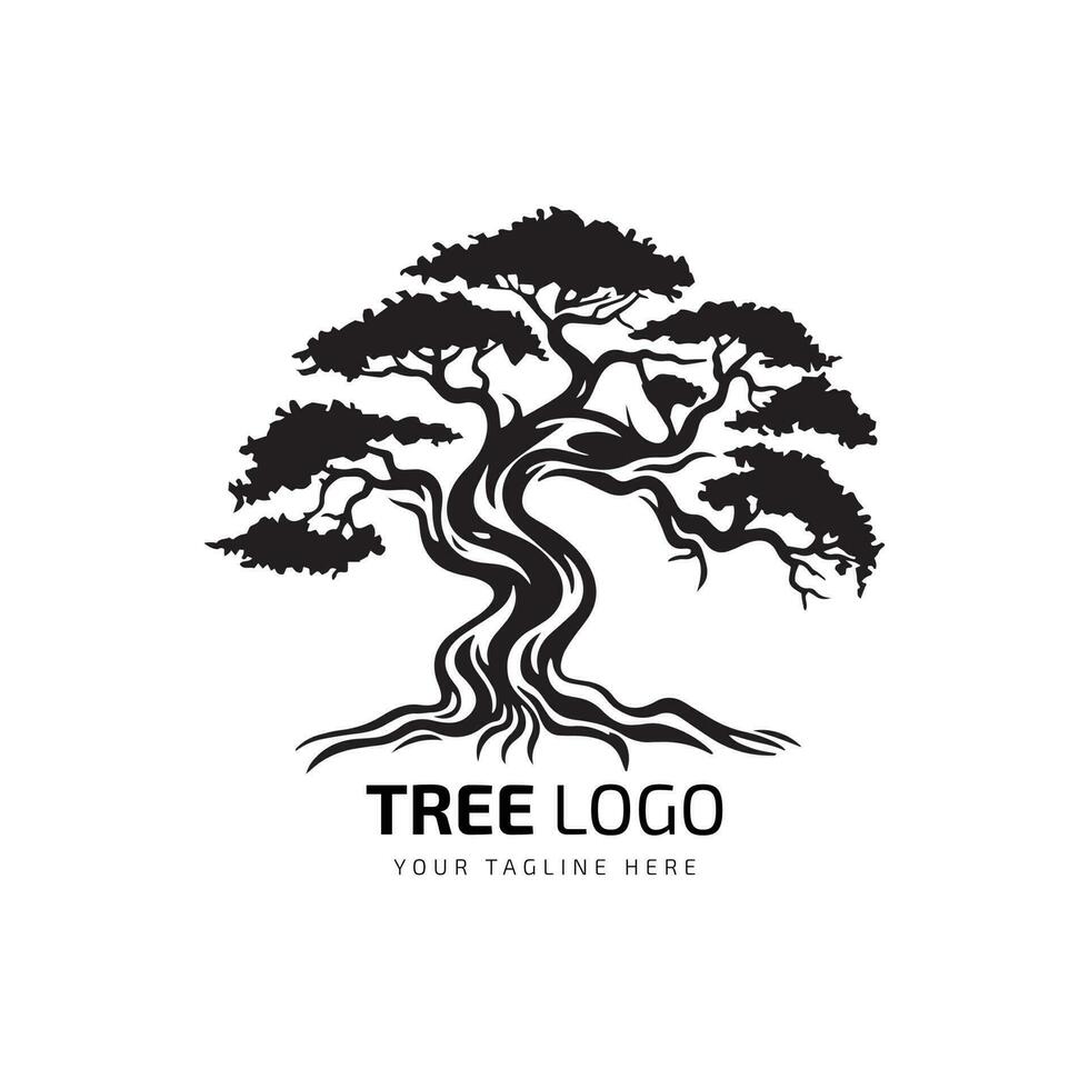 Tree minimal logo symbol mascot vector
