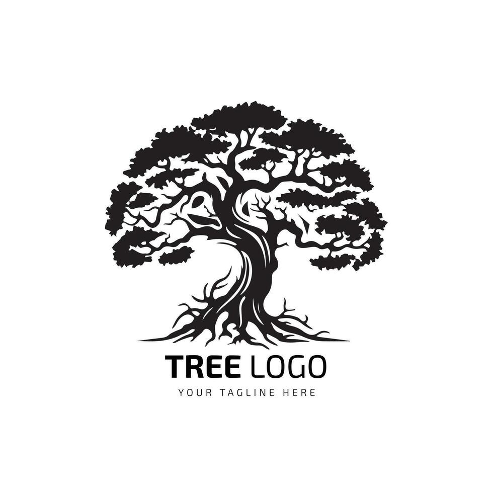 Tree minimal logo symbol vector