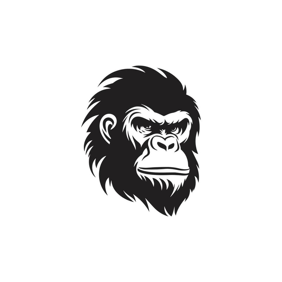 Gorilla vector illustration head evil ferocious gorilla mascot minimal vector