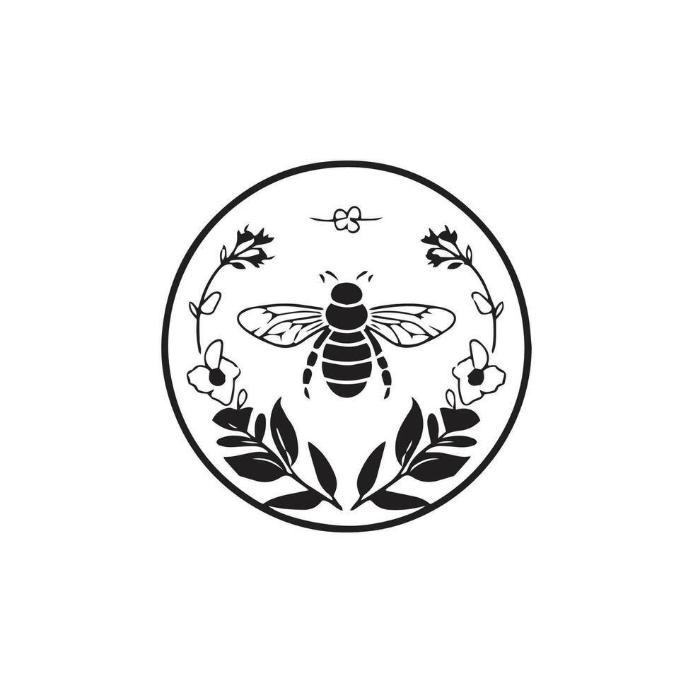 Honey bee silhouette vector illustration isolated on a white background