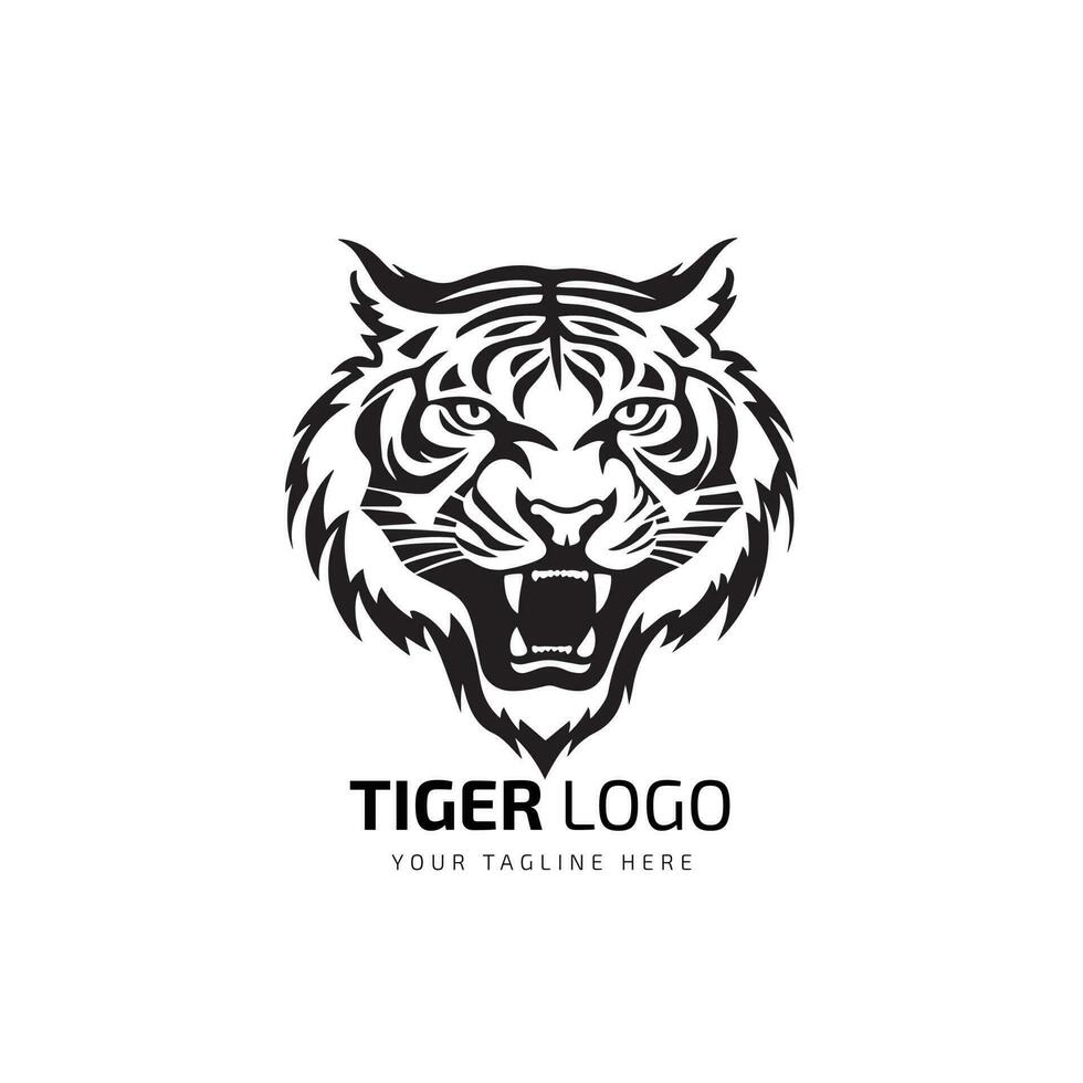 Tiger Silhouette isolated Vector mascot logo template