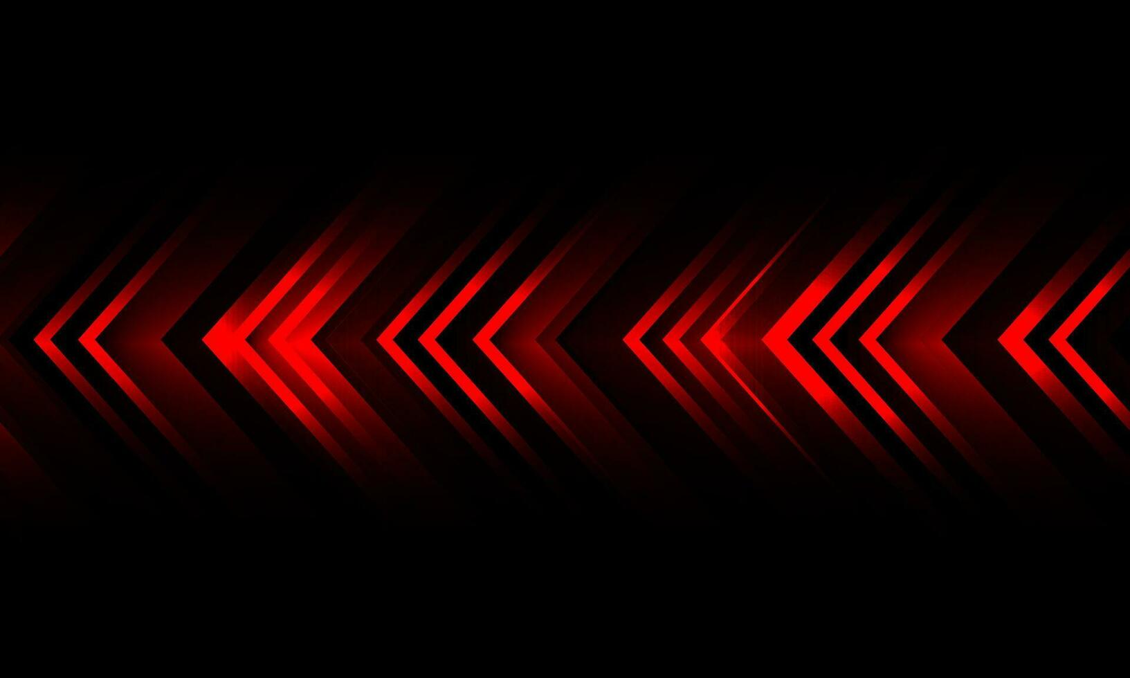 Abstract red arrow light direction speed geometric on black technology design futuristic creative background vector