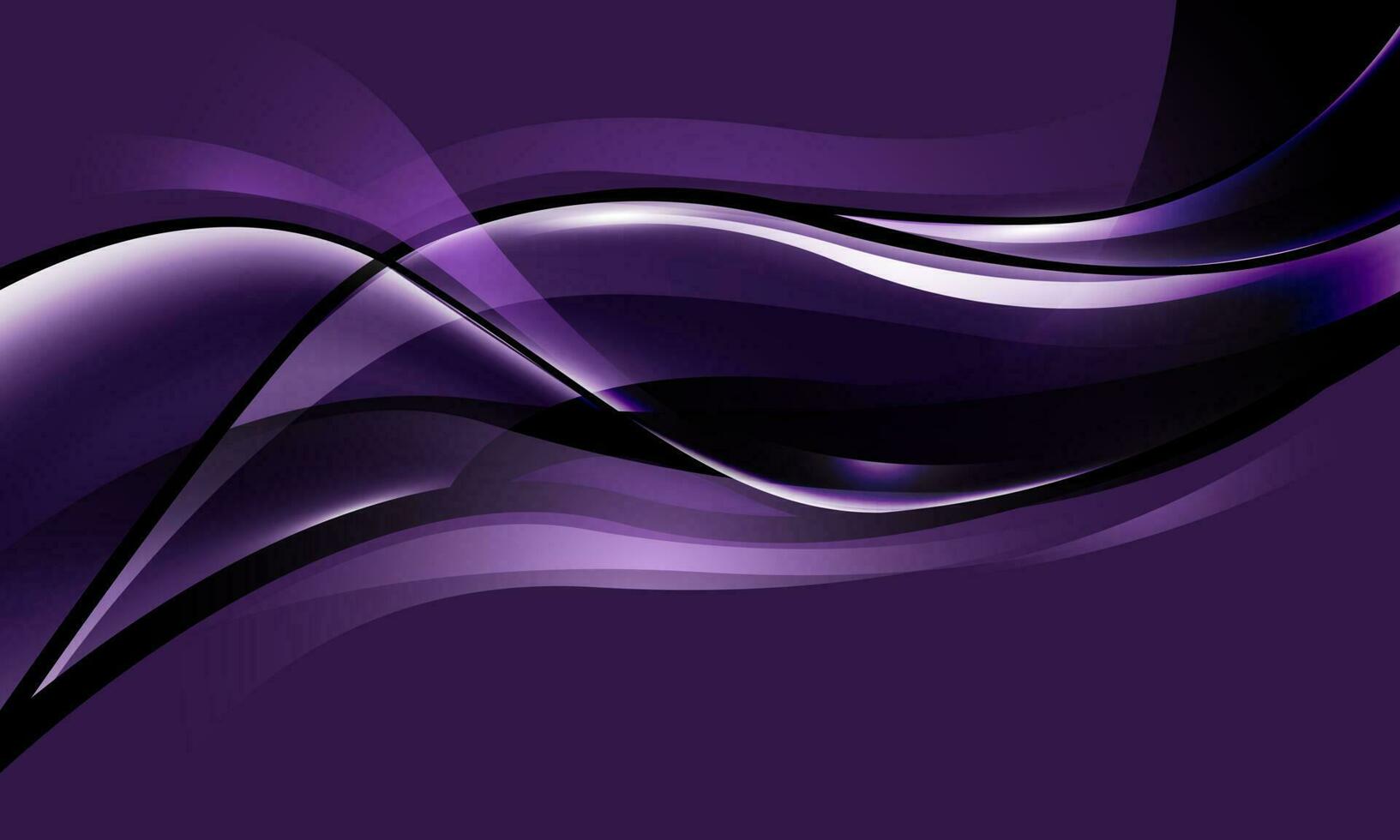 Realistic abstract glass glossy curve wave on purple design modern luxury futuristic creative background vector