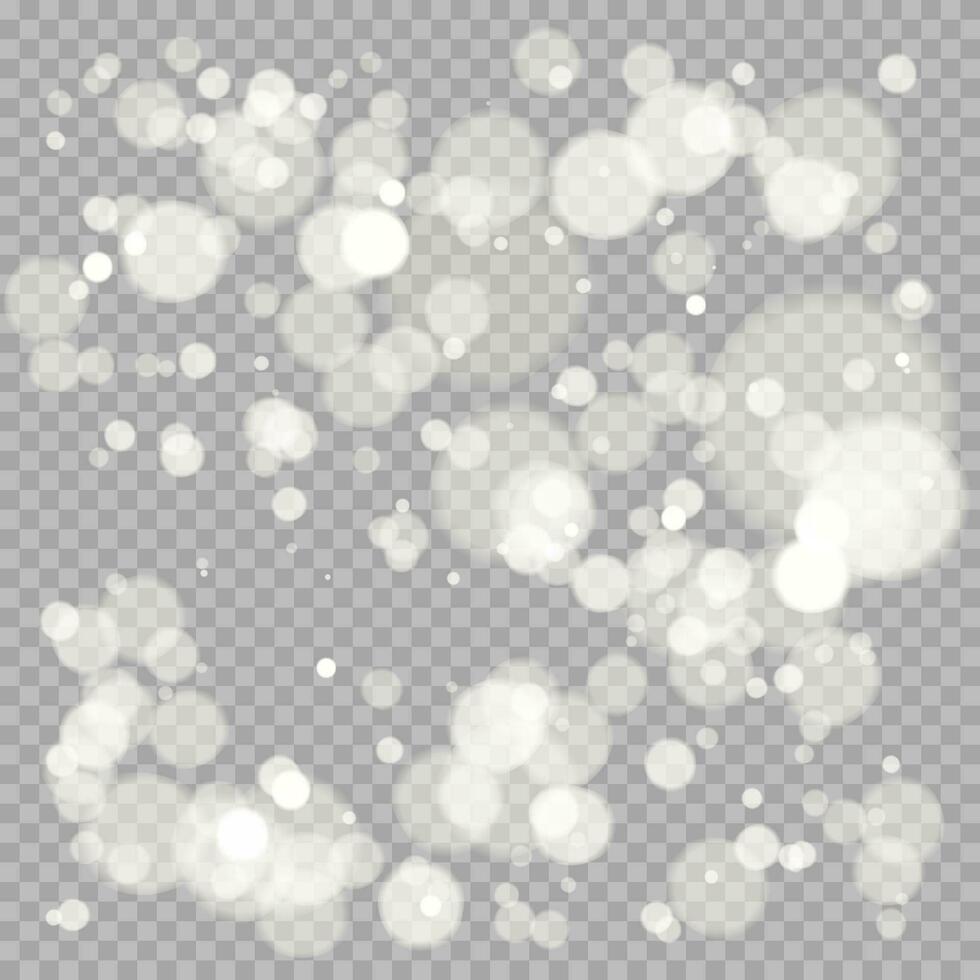 Effect of bokeh. Festive background with defocused lights. Christmas glowing glitter element. Vector illustration