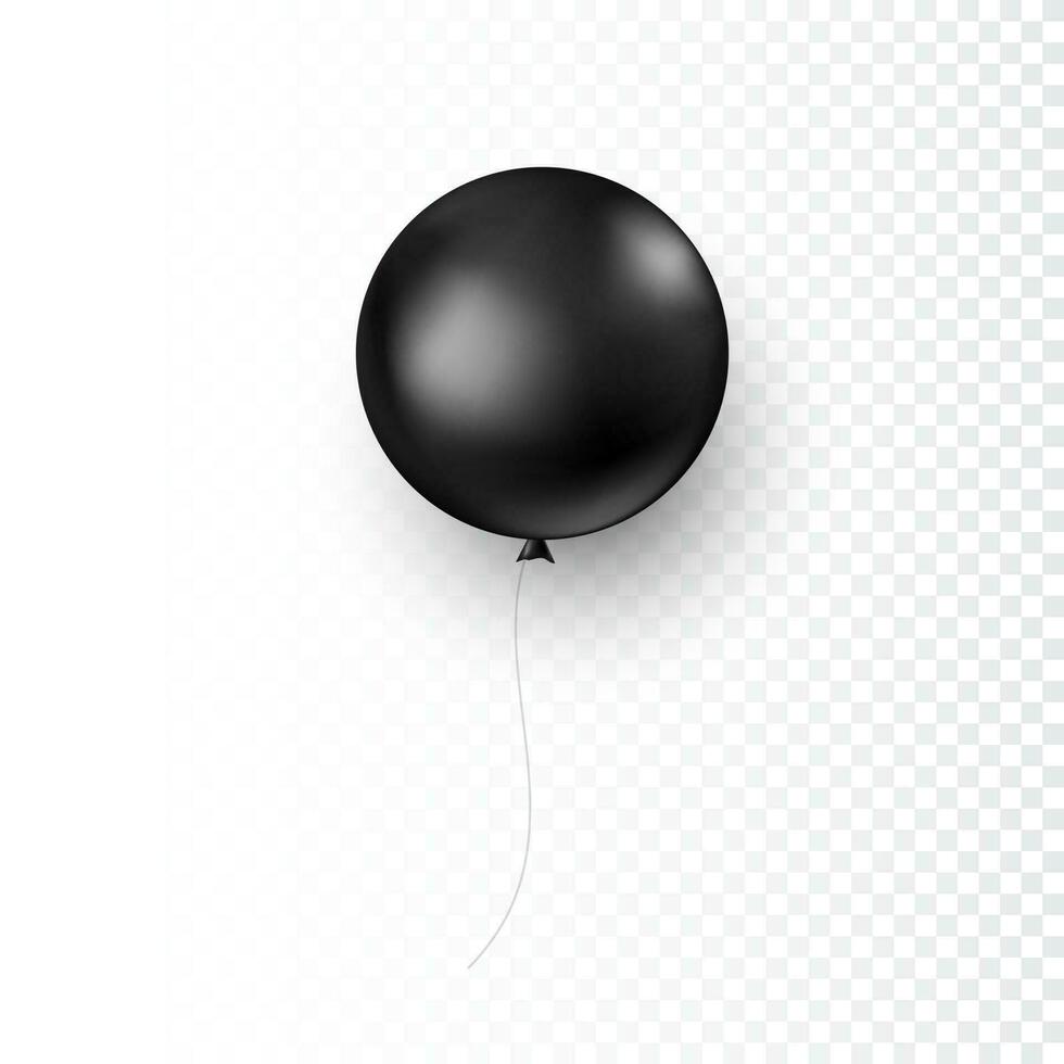 Circle black balloon. Decoration element for your design. Vector illustration