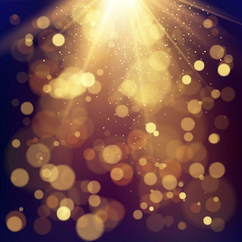 Effect of color bokeh circles. Festive background with defocused lights. Vector