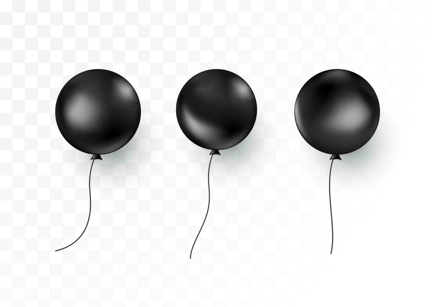 Set of black air balloon. Vector illustration