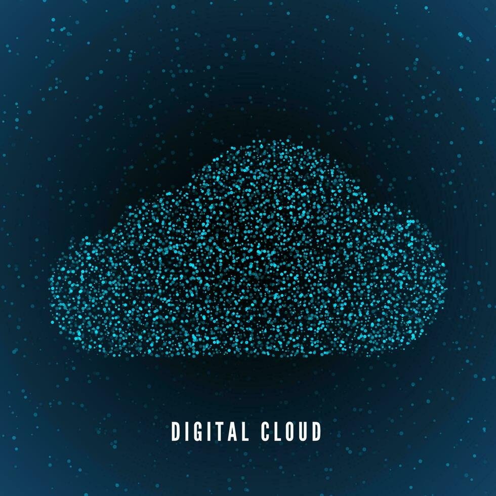 PrintDigital cloud. Global structure of data storage. Web or Internet concept. Technology background. Vector