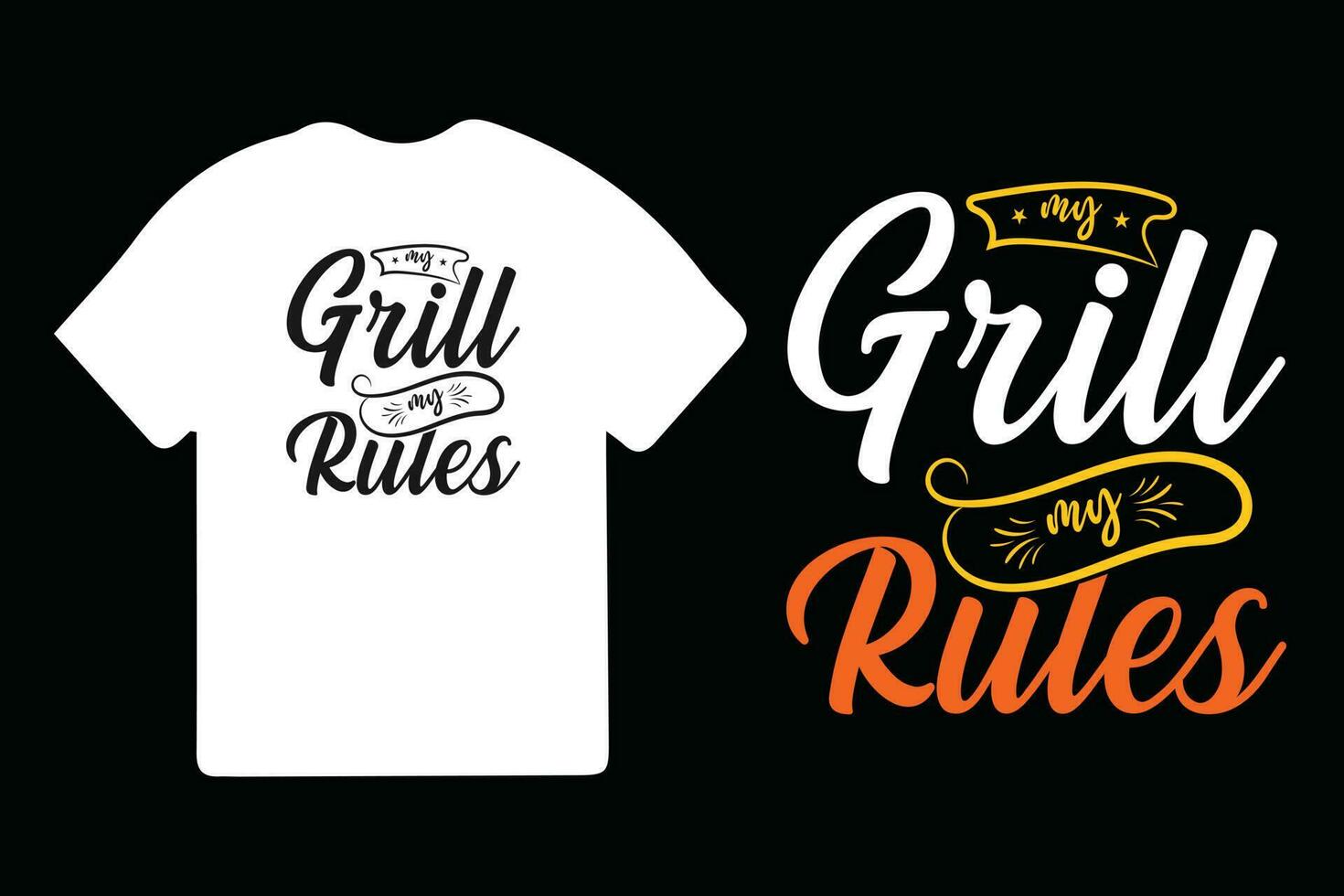 BBQ Typography T-shirt Design Vector Template, BBQ T-shirt design. Vintage BBQ t shirt design.