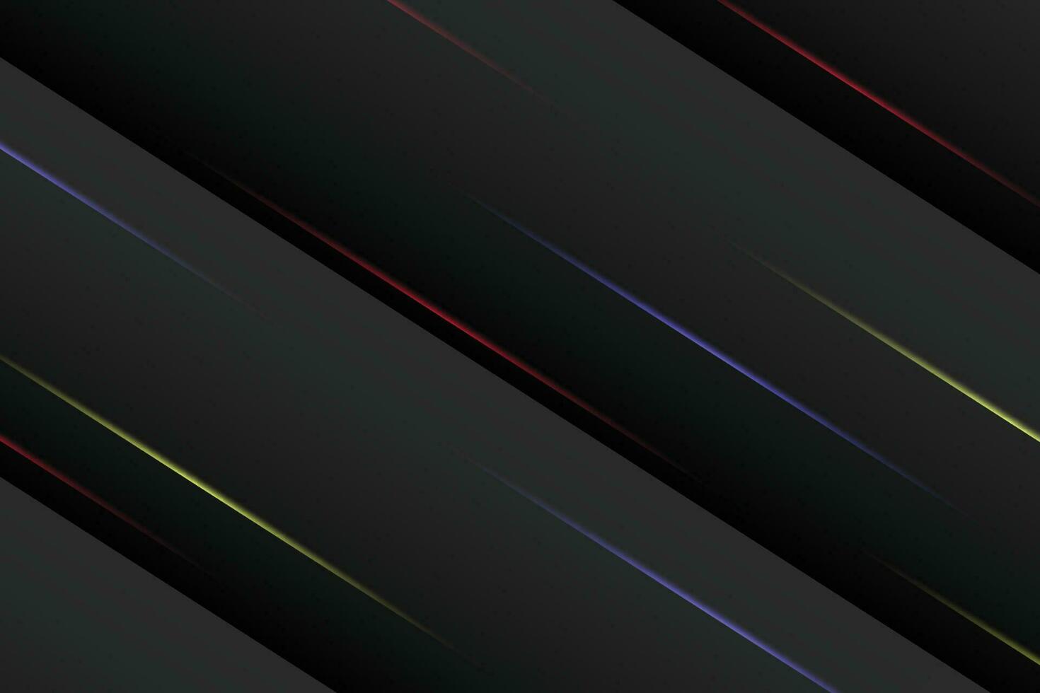 Dark gray with blue, red and yellow lines background. vector