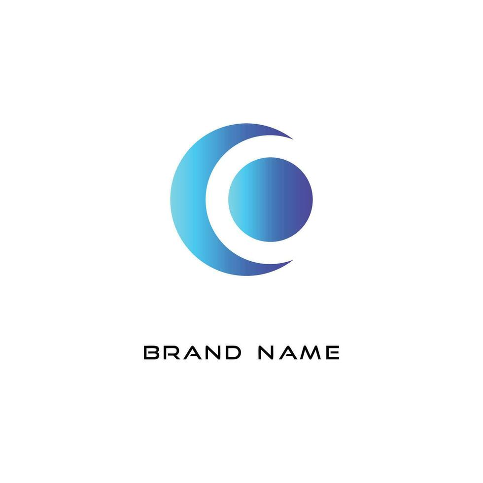 Circle logo design vector with blue color