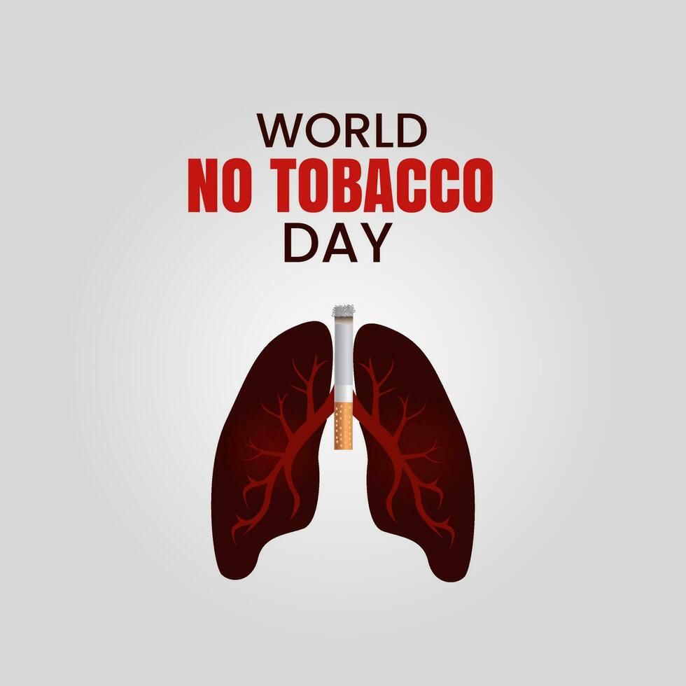diseño ilustracion de mundo No tabaco día. plano diseño vector