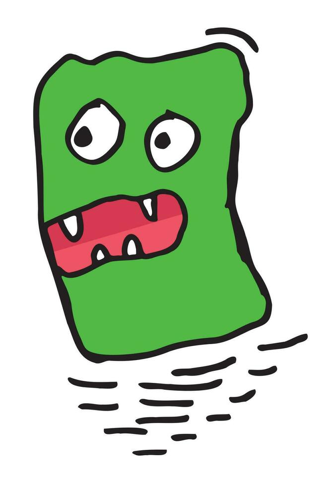 Green cartoon monster characters. Zombie monster. Cartoon, character, illustration, monster, halloween. vector
