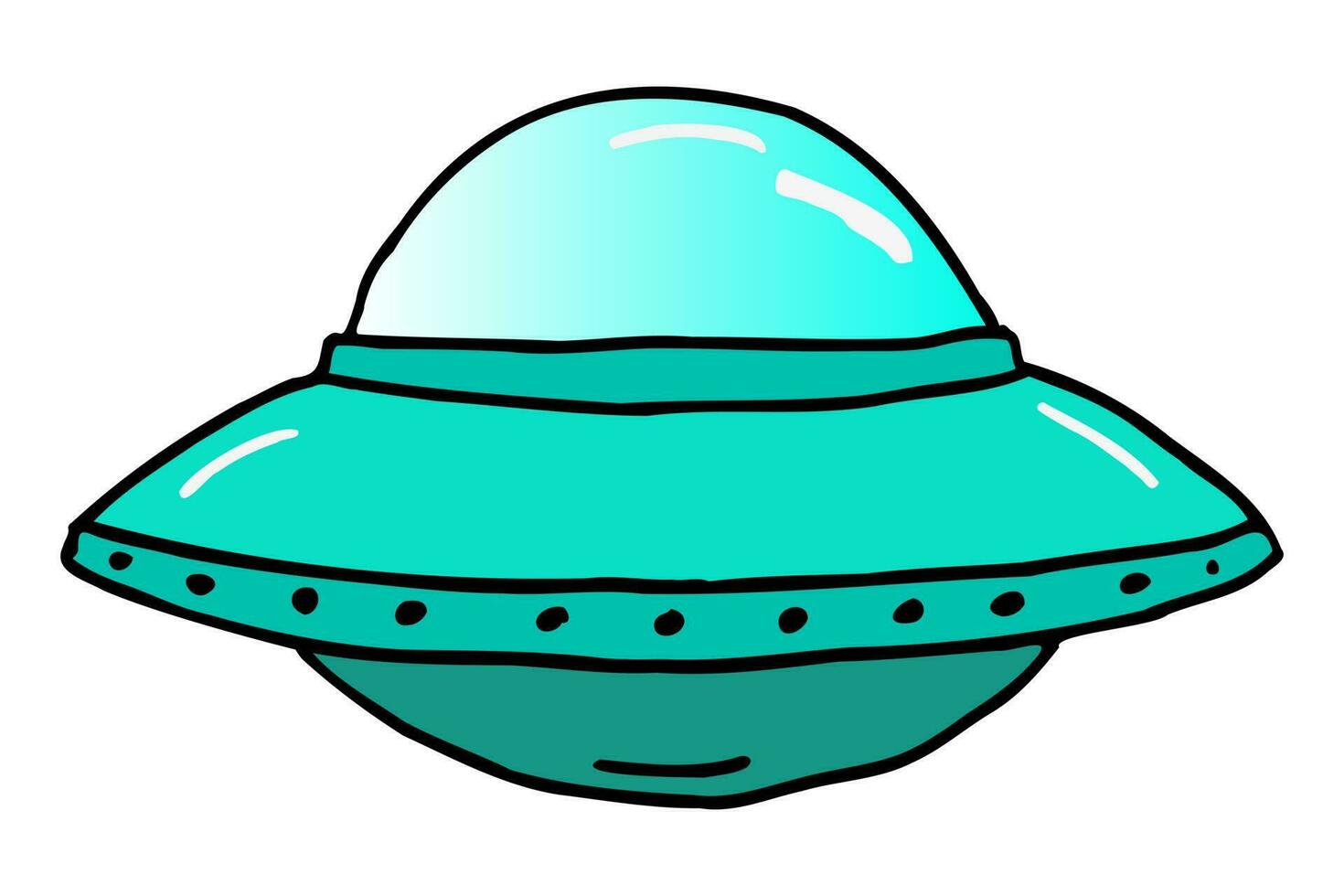verde dibujos animados OVNI extraterrestre avión. OVNI, extraterrestre, ilustración, vector. vector