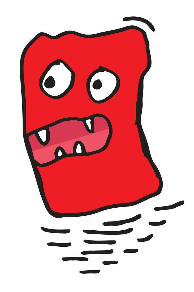 Red cartoon monster characters. Zombie monster. Cartoon, character, illustration, monster, halloween. vector