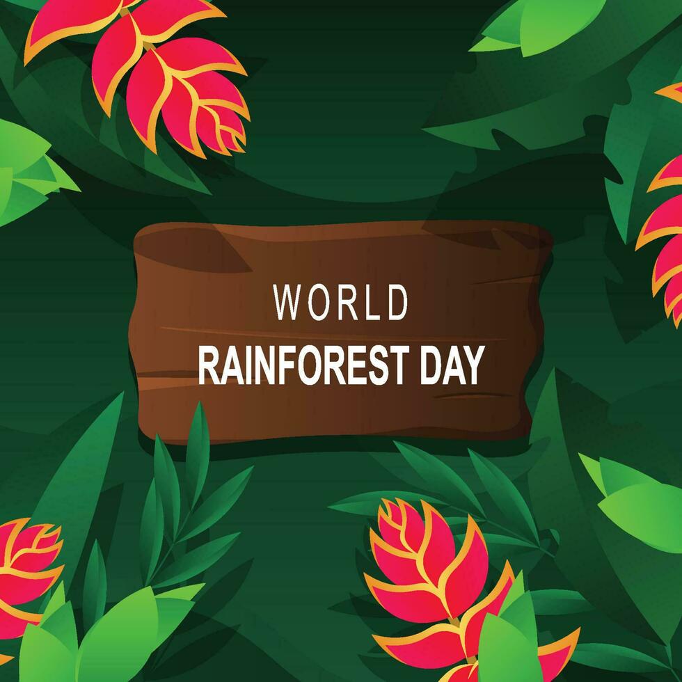 World Rainforest Day background. vector