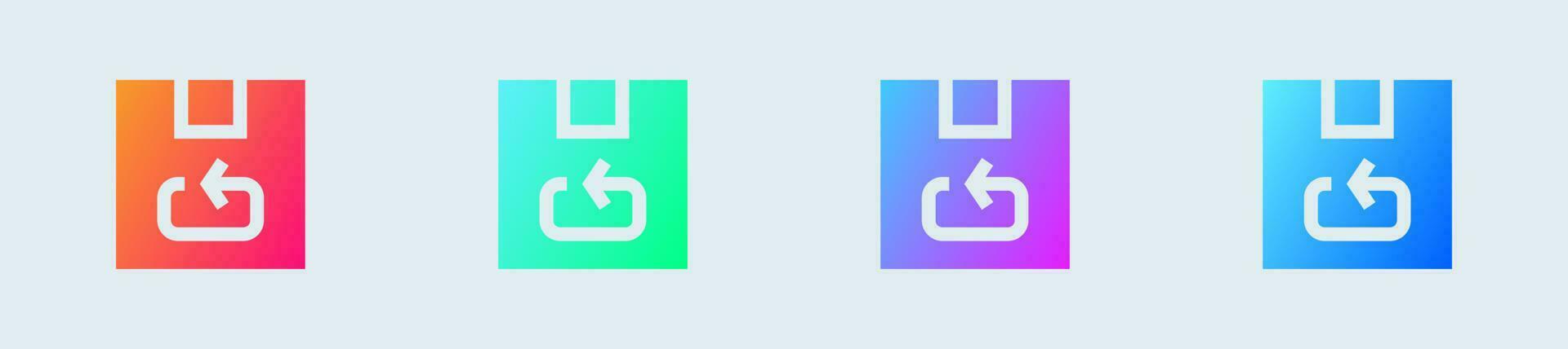 Inventory solid icon in gradient colors. Logistic signs vector illustration.