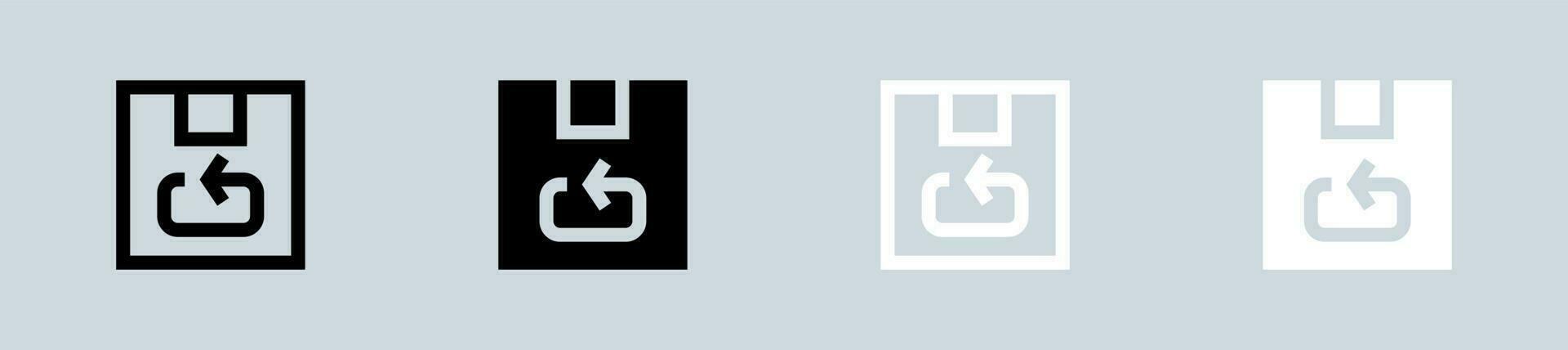 inventario icono conjunto en negro y blanco. logístico señales vector ilustración.
