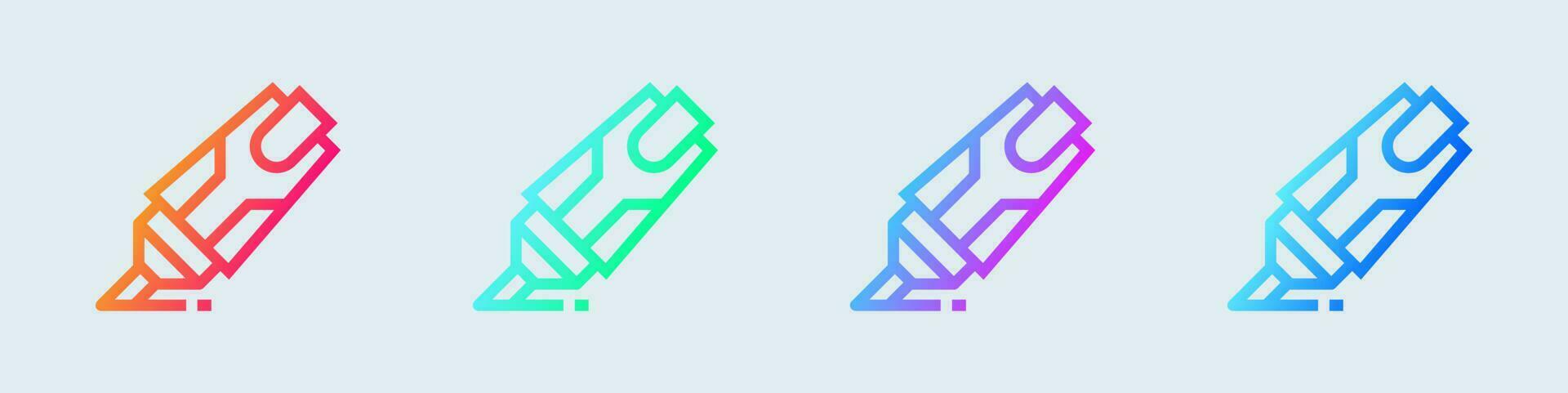 Highlighter line icon in gradient colors. Marker signs vector illustration.