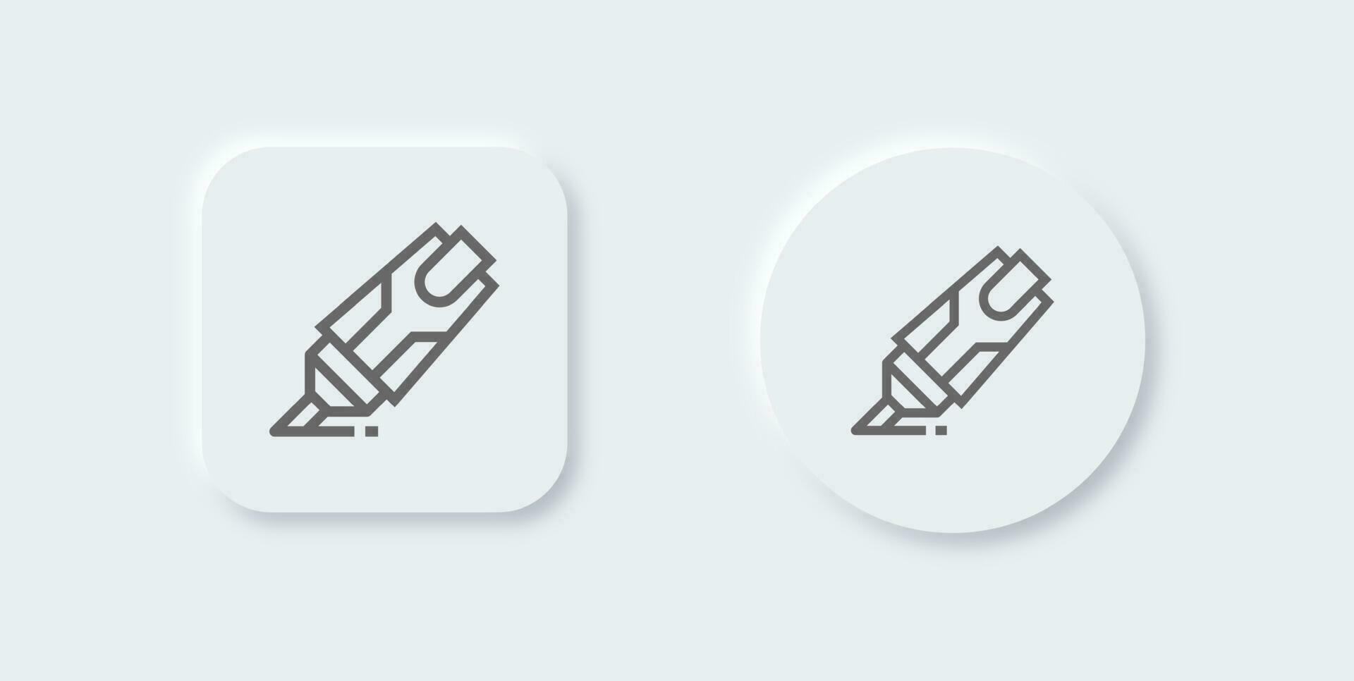 resaltador línea icono en neomórfico diseño estilo. marcador señales vector ilustración.