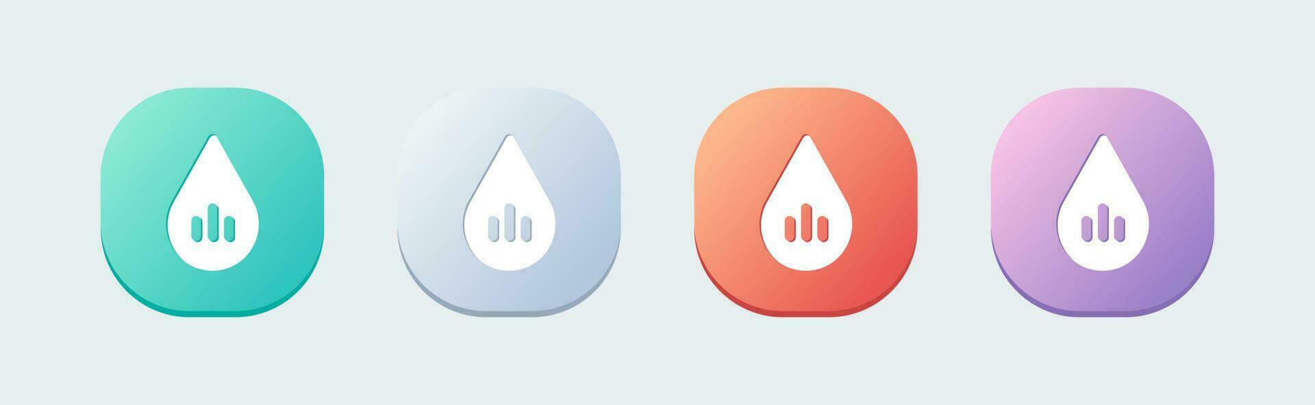 Heat water solid icon in flat design style. Hot temperature signs vector illustration.