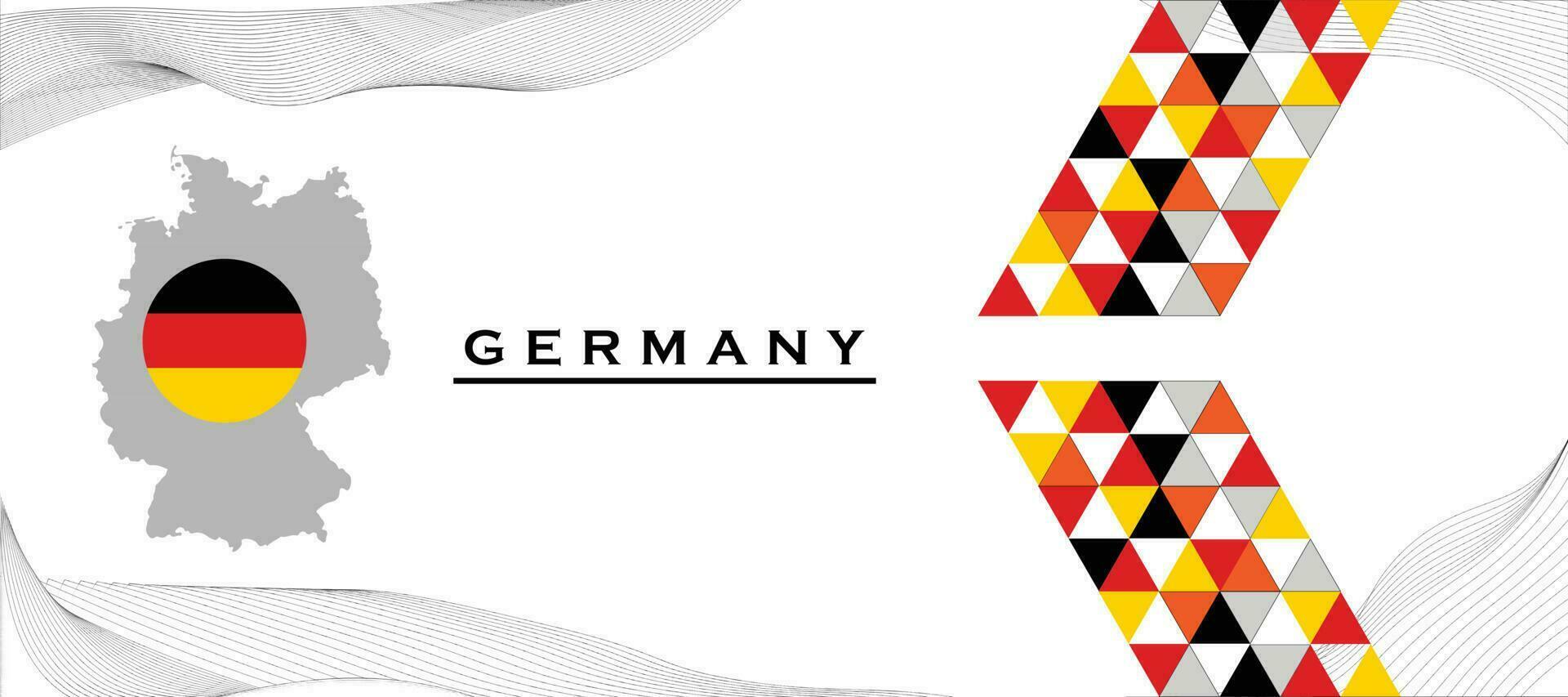 germany geometric banner template independence day, german flag with geometric abstract design with yellow and red color, and black minimalist vector