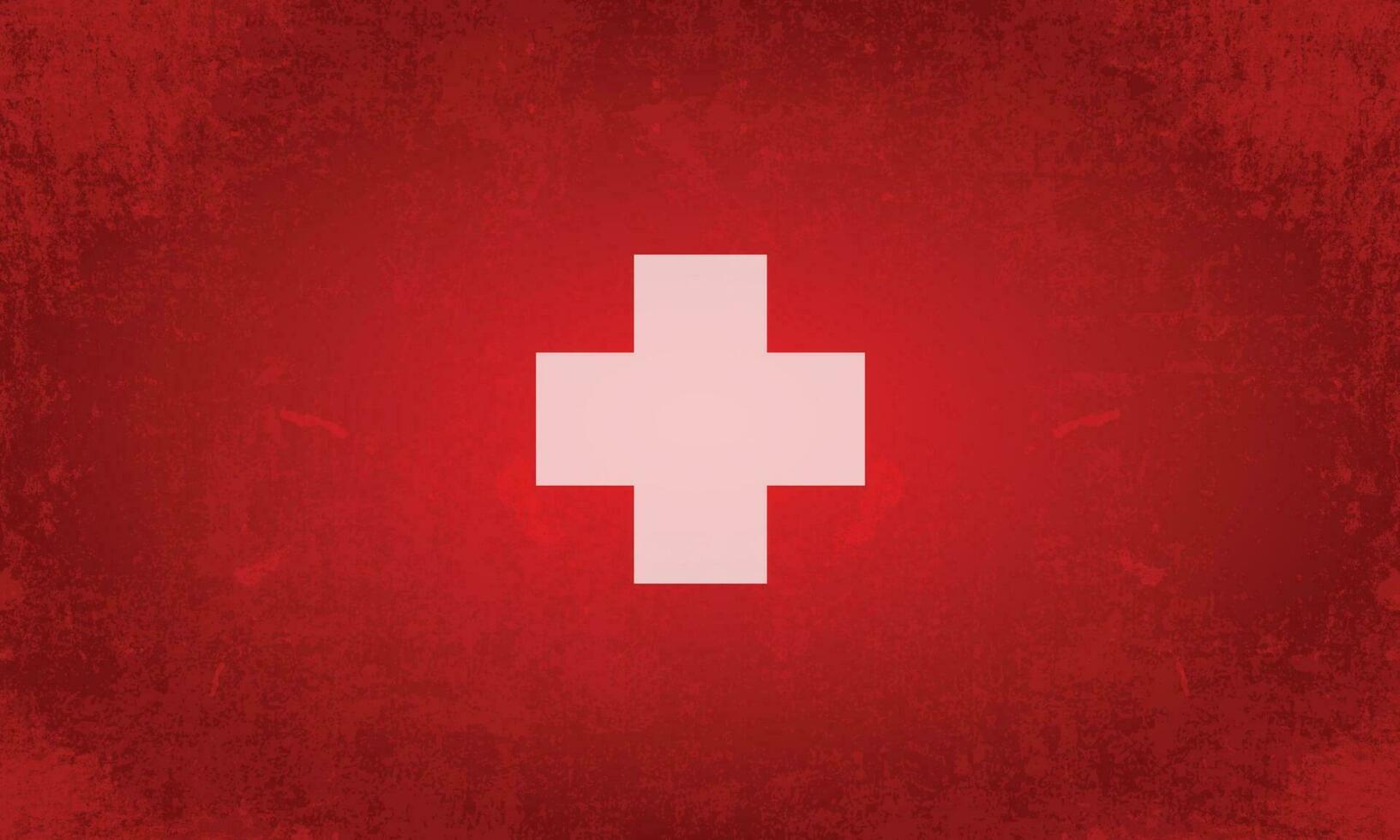 Switzerland grunge red brush strokes painted national country flag icon. Painted texture. vector