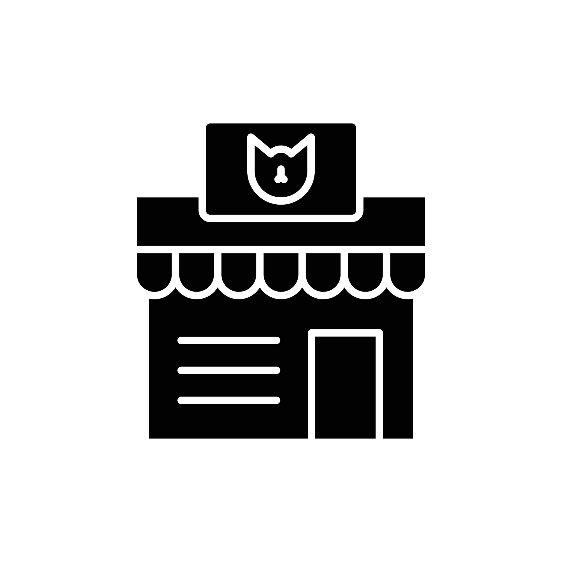 Cat store icon. Solid icon 24499516 Vector Art at Vecteezy