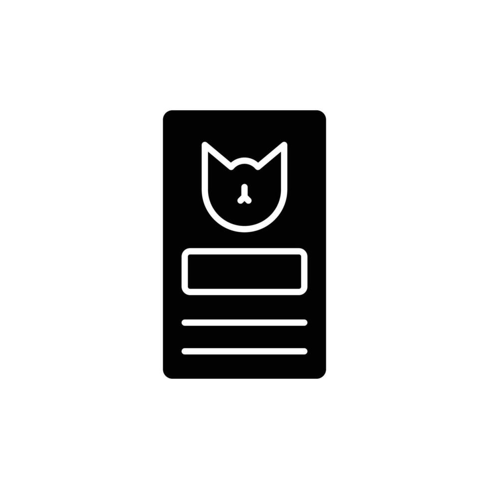 Cat document icon. Solid icon vector