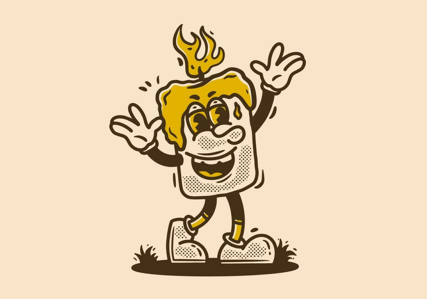 Mascot character of candle with happy face vector