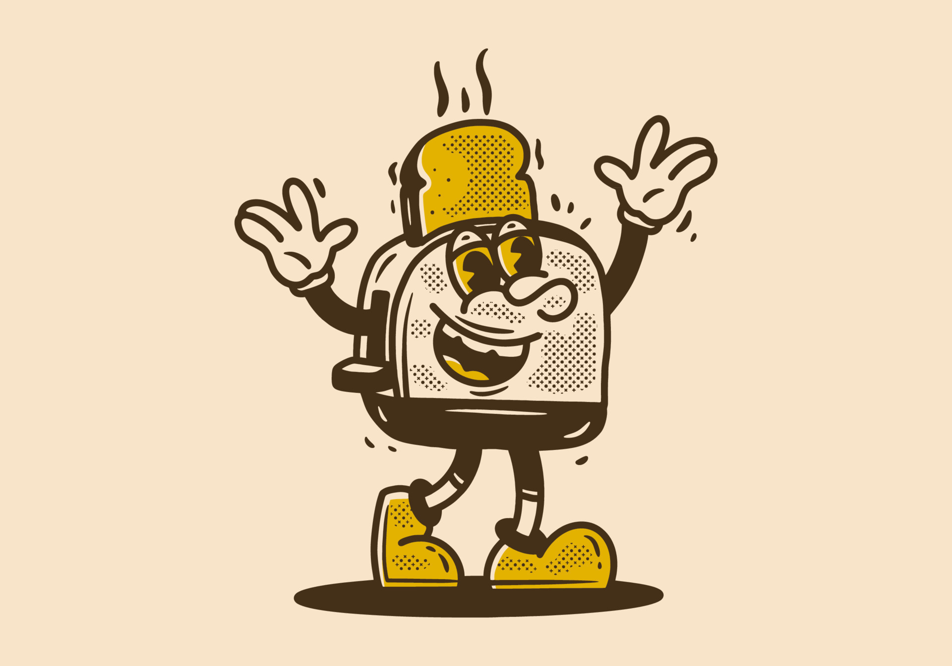 Mascot character of toast bread with happy face 24499572 Vector Art at ...