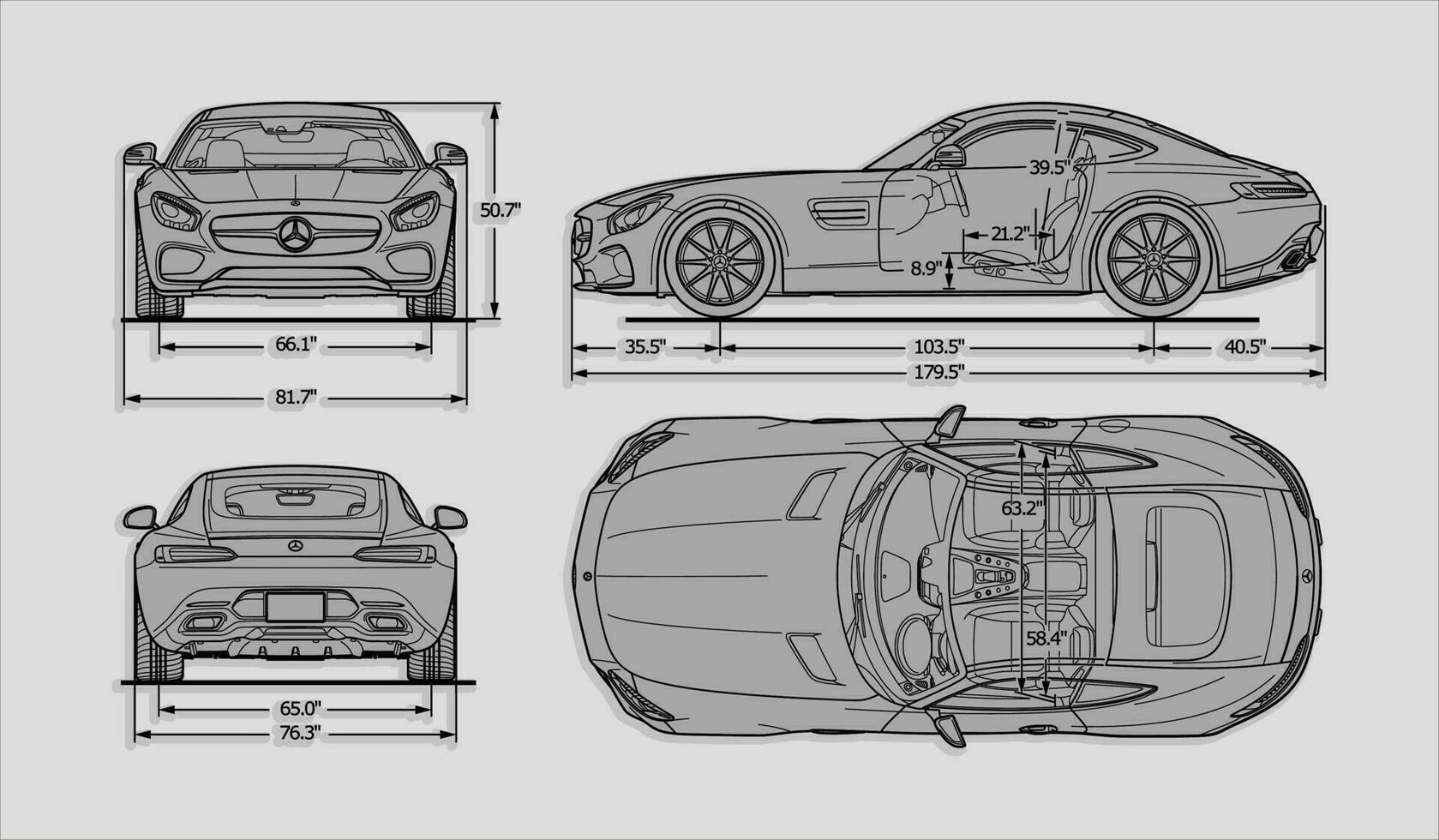 mercedes amg gt 2016 vector