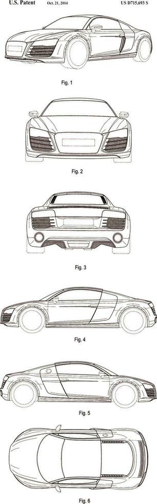 audi r8 coche patentar vector