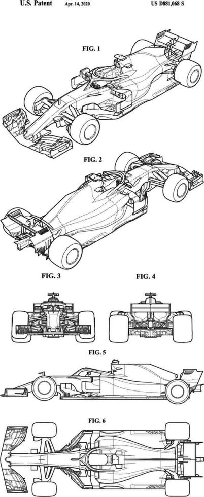 F1 Indy Racing Patent Poster vector