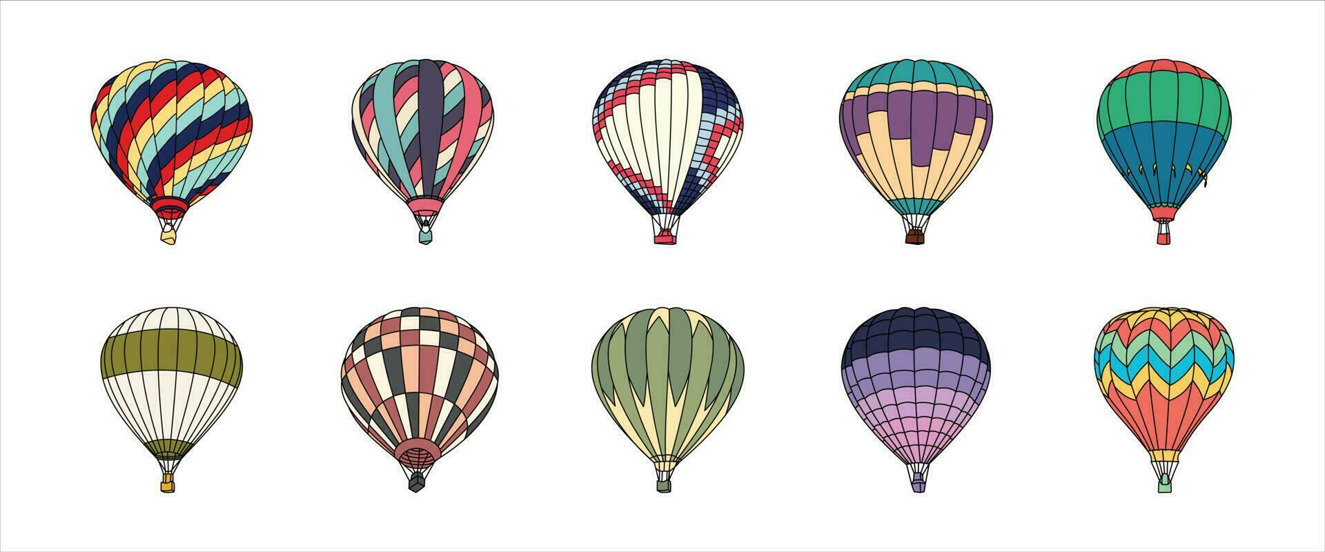 Hot Air Balloon Illustration Vector Set
