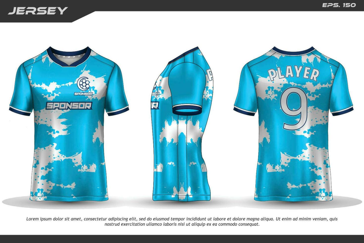 Premium Vector  Template racing jersey design blue football jersey