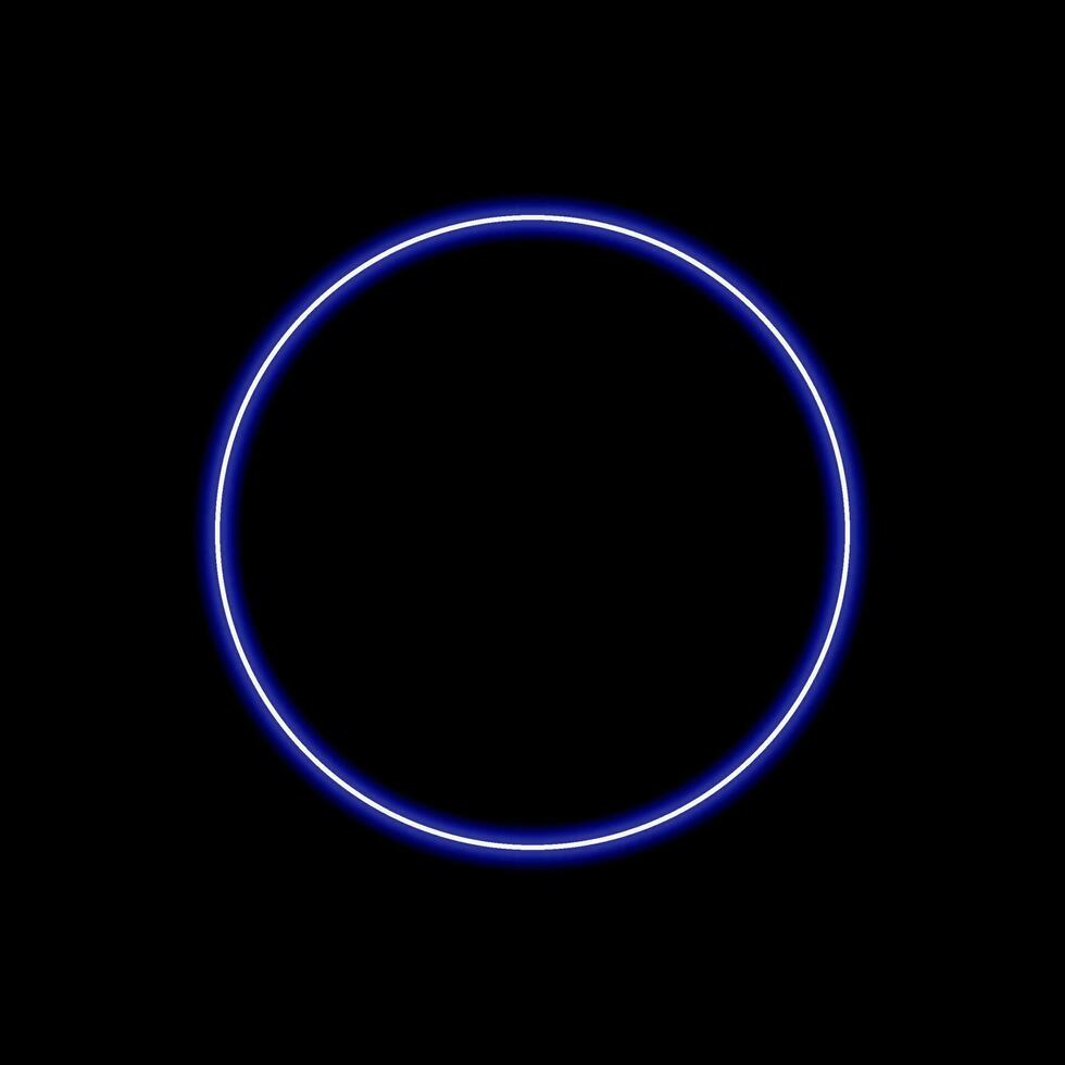 Glowing neon frame. Circle border bright shine vecter illustration. vector