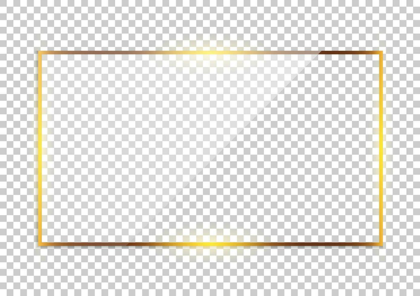 lujo oro frontera aislado en antecedentes. brillante degradado efecto rectángulo marco. vector ilustración
