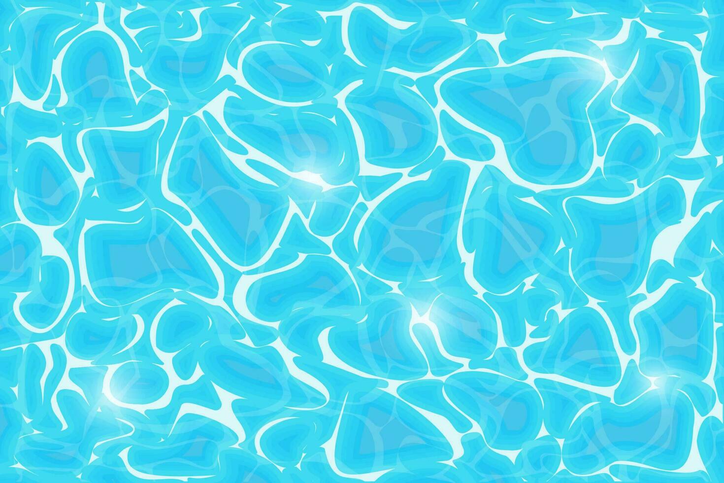 Water surface. Blue ocean or poll with clear water. Top view. Vector design.