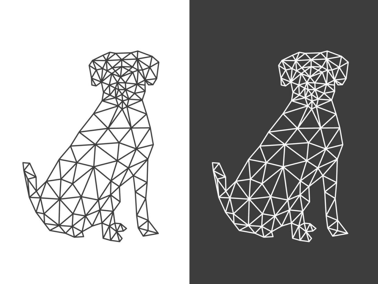 Triangle low poly dog art vector design illustration